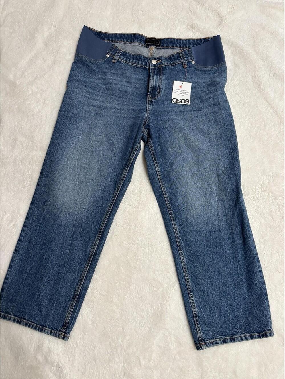 ASOS DESIGN Maternity Blue Denim Jeans Size US 12 UK 16 EU 44